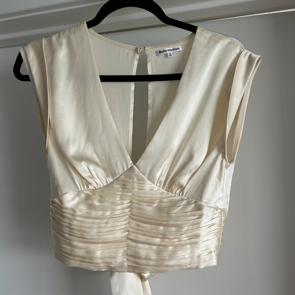Reformation Orla Silk Top - Picture 3 of 5
